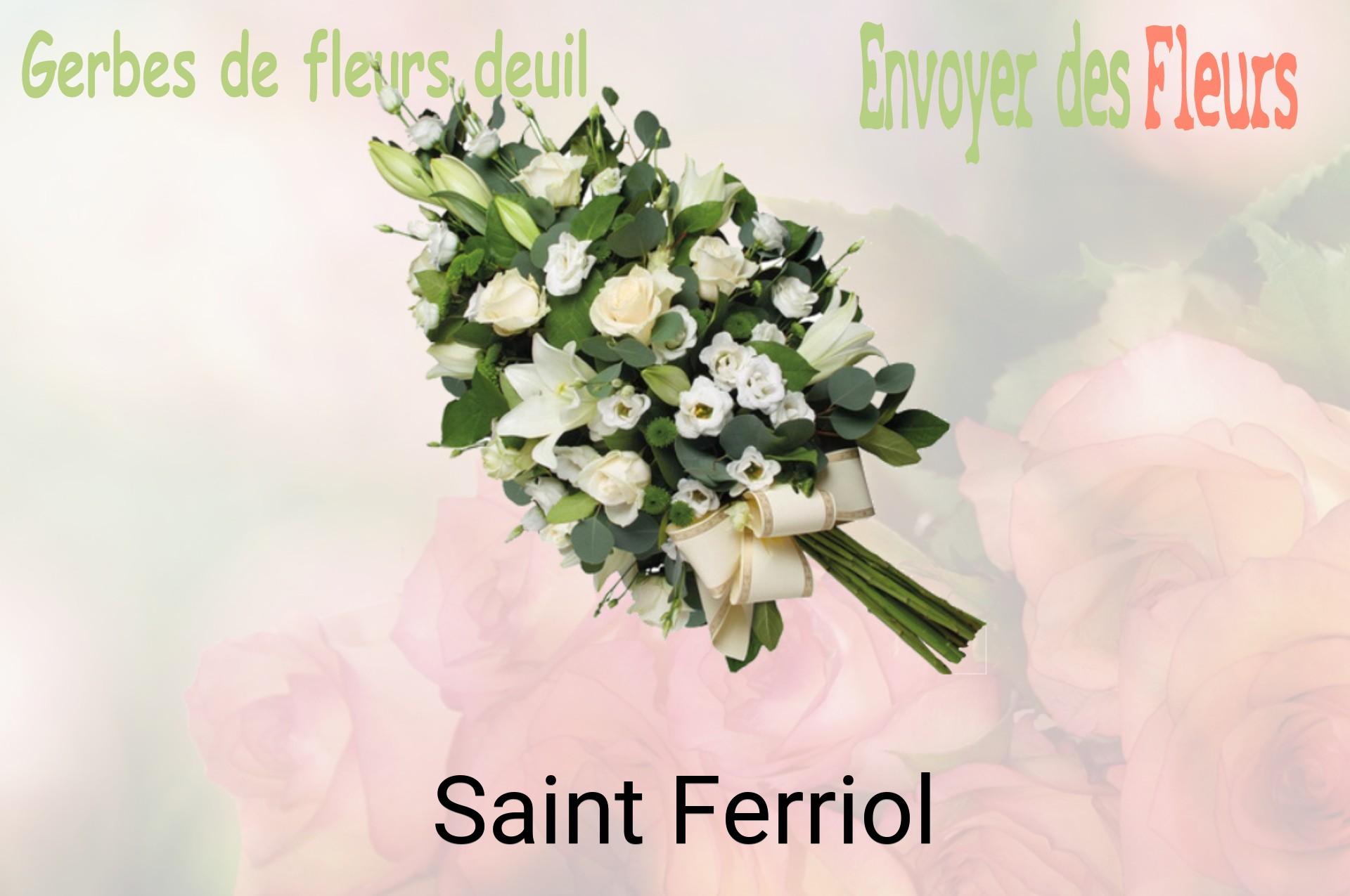 Gerbe de fleurs de deuil livrée à Saint-Ferriol